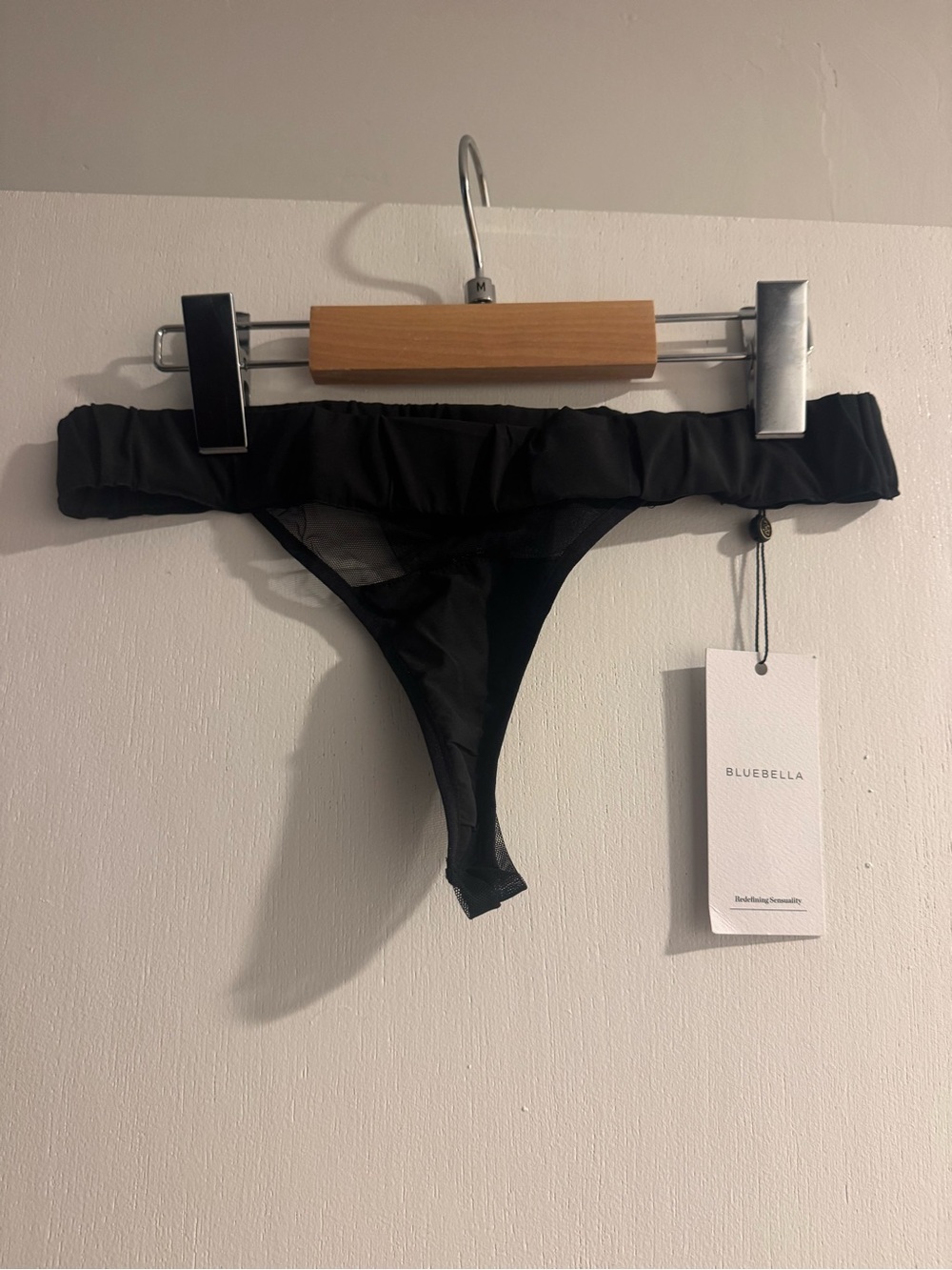 Bluebella Women's Lingerie Orla Mesh Thong Underwear Black Small NWT